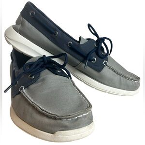 Sperry Top Sider Sojourn Saltwashed Boat Shoe Size 10.5 Mens Two Eye Canvas Gray